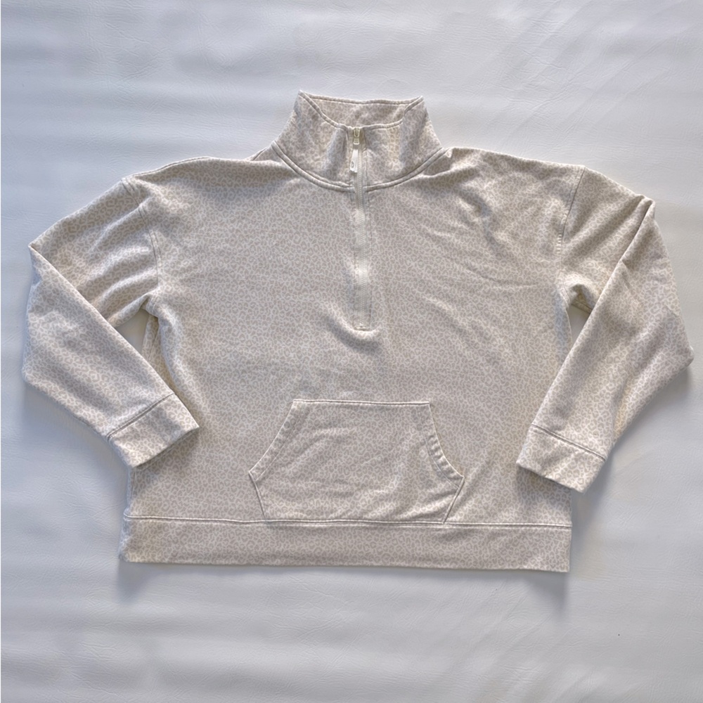 Vineyard Vines 1/4 zip Loose Fit Pullover Sweatshirt Animal Print XL